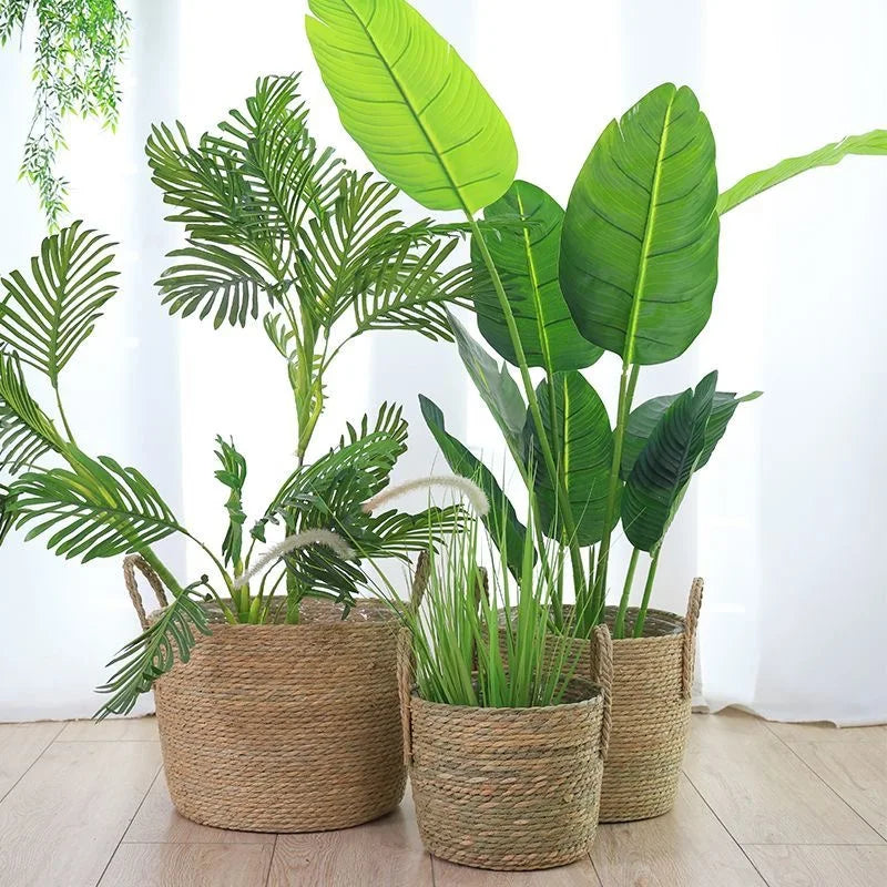 Cesto de Rattan Natural Redondo – Organização com Charme Artesanal