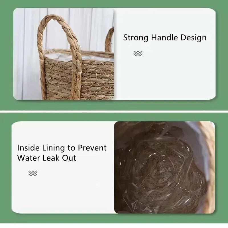 Cesto de Rattan Natural Redondo – Organização com Charme Artesanal