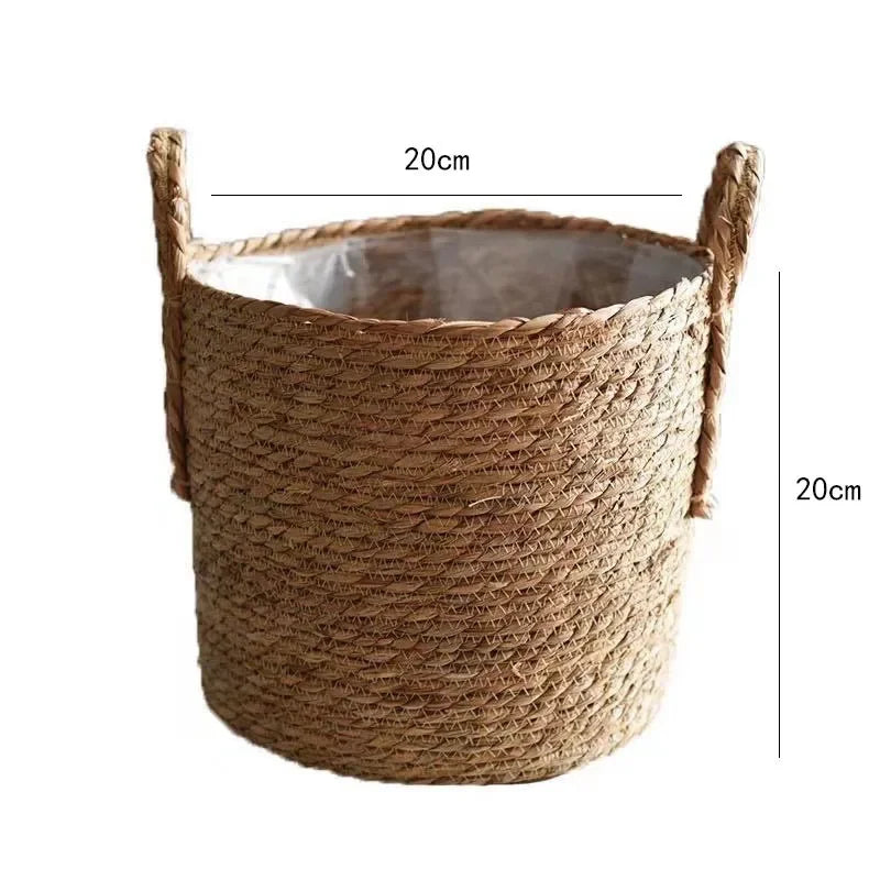Cesto de Rattan Natural Redondo – Organização com Charme Artesanal