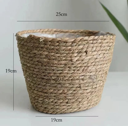 Cesto de Rattan Natural Redondo – Organização com Charme Artesanal
