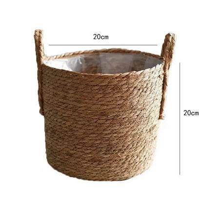 Cesto de Rattan Natural Redondo – Organização com Charme Artesanal
